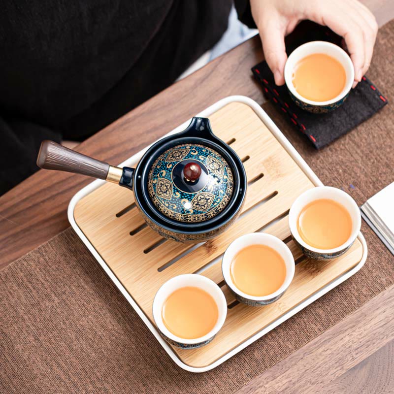 Buddha Stones中国功夫茶器デザイン 陶器ティーポット ポータブルギフトバッグ