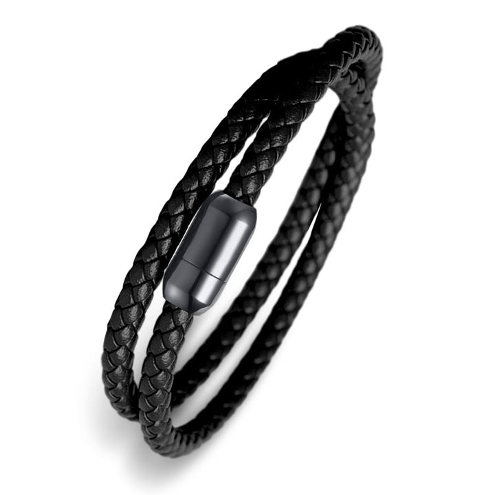 Buddha Stones本革レッドストリングプロテクションマグネットバックルブレスレット