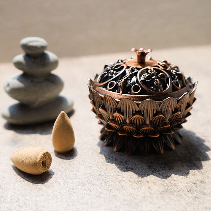 Buddha Stonesチベット蓮形浄化香炉