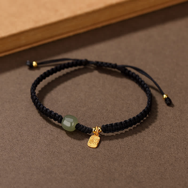 Buddha Stones925 スターリングシルバー 和田翡翠 祝福 富 赤い紐 ブレスレット