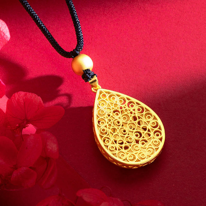 Buddha Stones鯉蓮の花葉銅幸運ネックレスペンダント - image 6