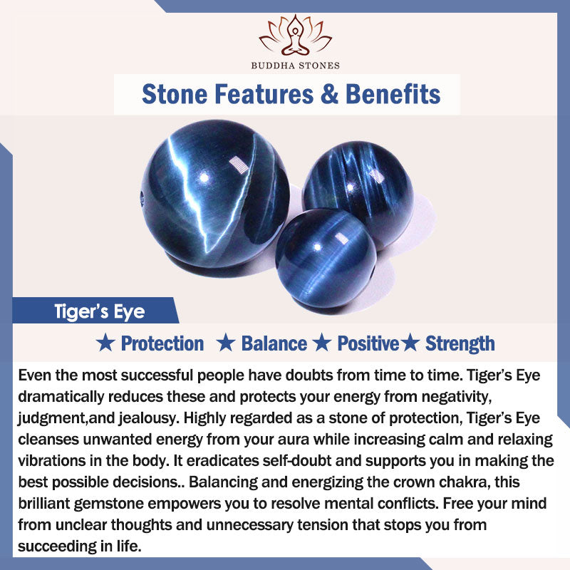 Buddha Stones天然タイガーアイヒーリング守護ブレスレット - image 10