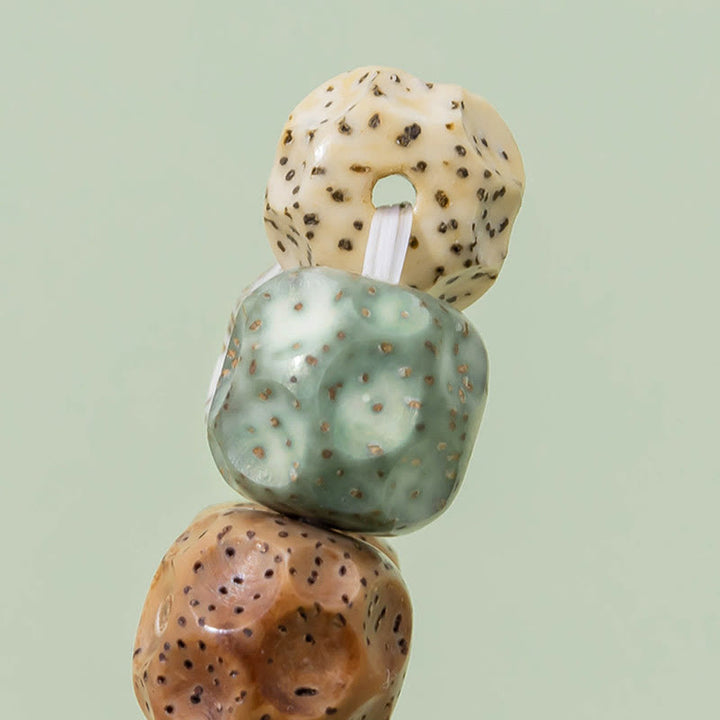 Buddha Stones天然 カラフル 菩提樹 縁起 富のブレスレット