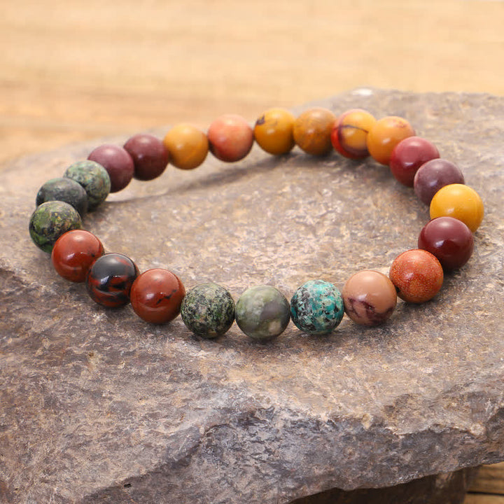 Buddha Stones 108Malaビーズ ムーカイト 感情成長ブレスレット タッセルネックレスペンダント