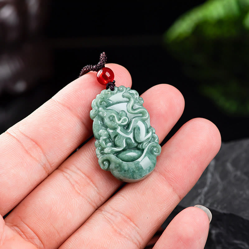 Buddha Stones天然翡翠12星座繁栄ネックレスペンダント - image 9
