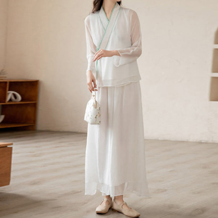 Buddha Stonesレトロ 祈り 禅 スピリチュアル 瞑想 練習 シフォン 服 レディース セット