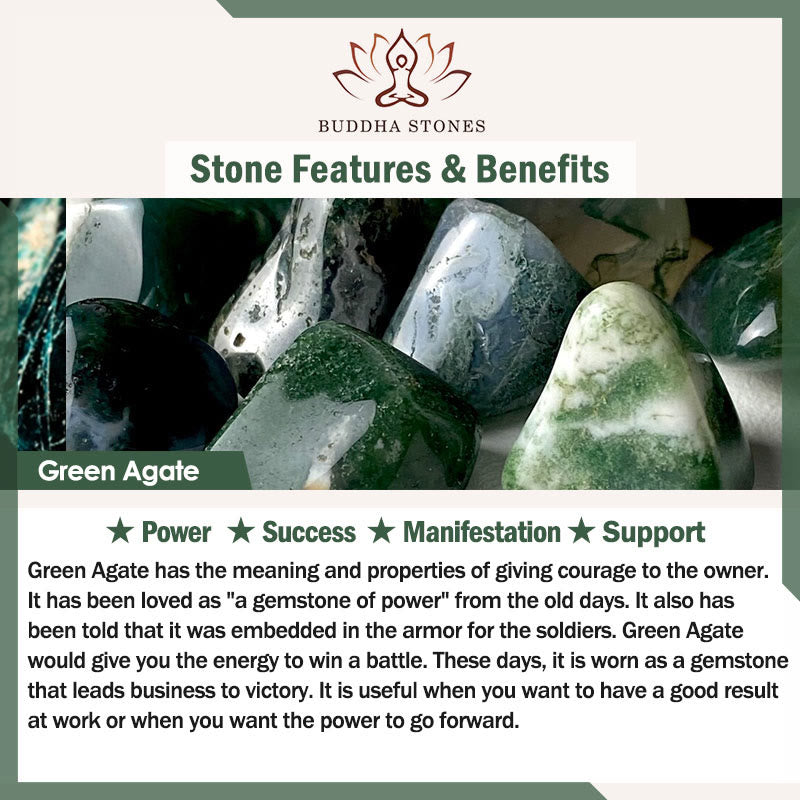 Buddha Stonesグリーンアゲート サンストーン キャッツアイ 菩提樹 猫の足サポートブレスレット - image 4
