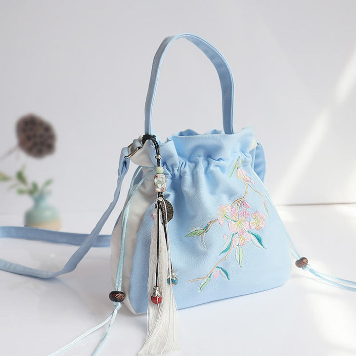 Buddha Stonesハンドメイド刺繍花キャンバストートショルダーバッグハンドバッグ