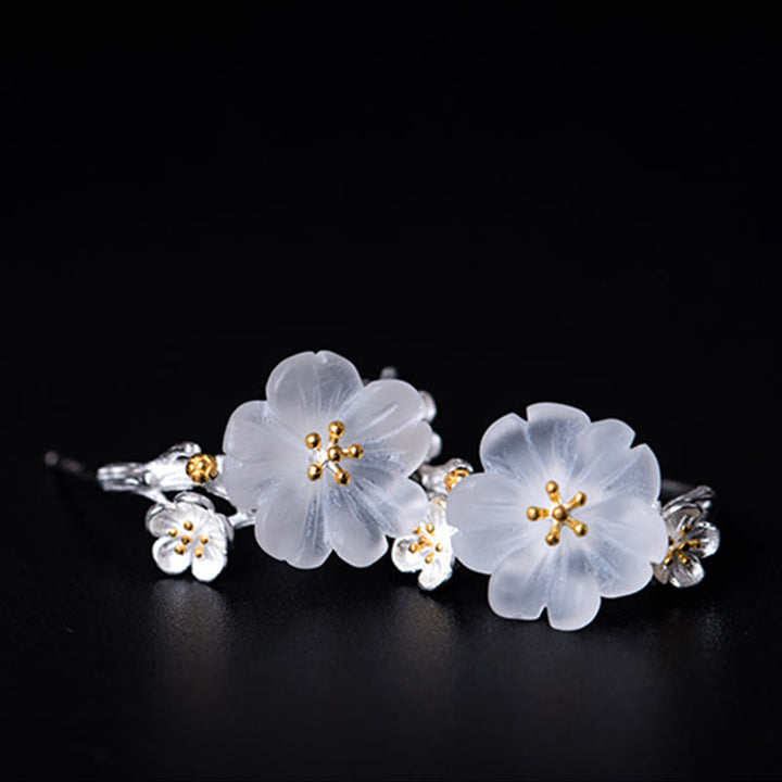 Buddha Stones925スターリングシルバー 梅の花 フローラルブレッシングイヤリング