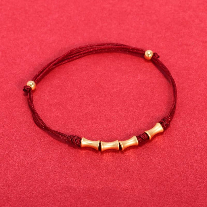 Buddha Stones925 スターリングシルバー 竹デザイン 守護幸運 編み込みブレスレット