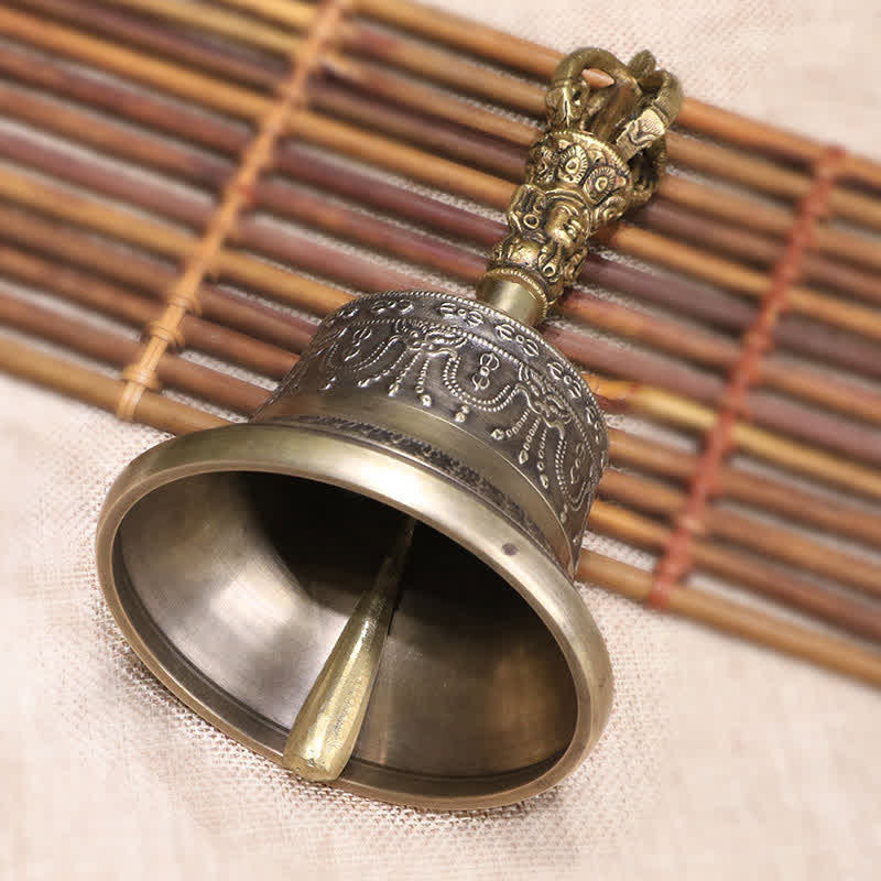 Buddha Stonesチベット瞑想ベルと金剛杵銅悟り装飾セット