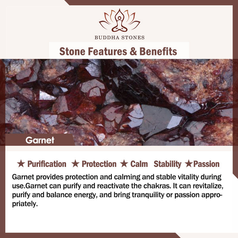 Buddha Stonesガーネットアメジスト浄化鎮静アンクレット