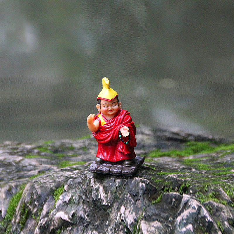 Buddha Stones手描き チベット ラマ像 彫刻 クリエイティブ ホーム オフィス 車 装飾 オーナメント
