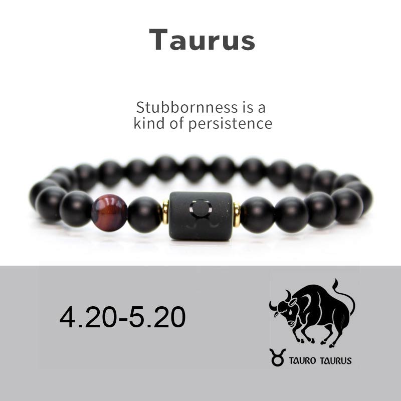 Buddha Stones12星座 ブラックオニキス 調節可能ブレスレット