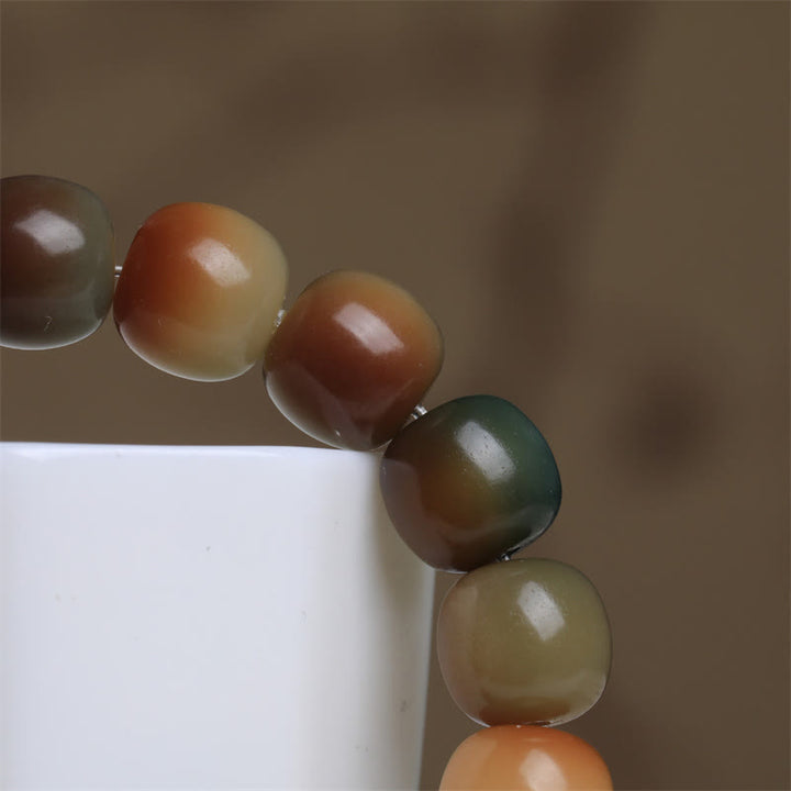 Buddha Stonesカラフルな菩提樹の種 平和の知恵ブレスレット