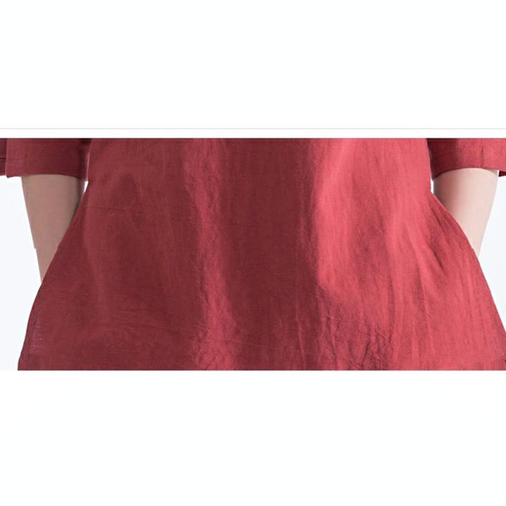 Buddha Stonesヨガ瞑想祈りVネックデザインコットンリネン服ユニフォーム禅練習レディースセット