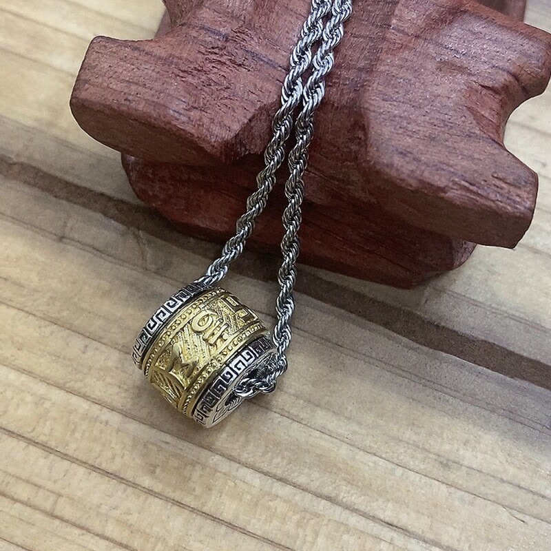 チベットのBuddha Stonesオーム・マニ・パドメ・フム守護のネックレスペンダント - 金 - 鎖 - image 6