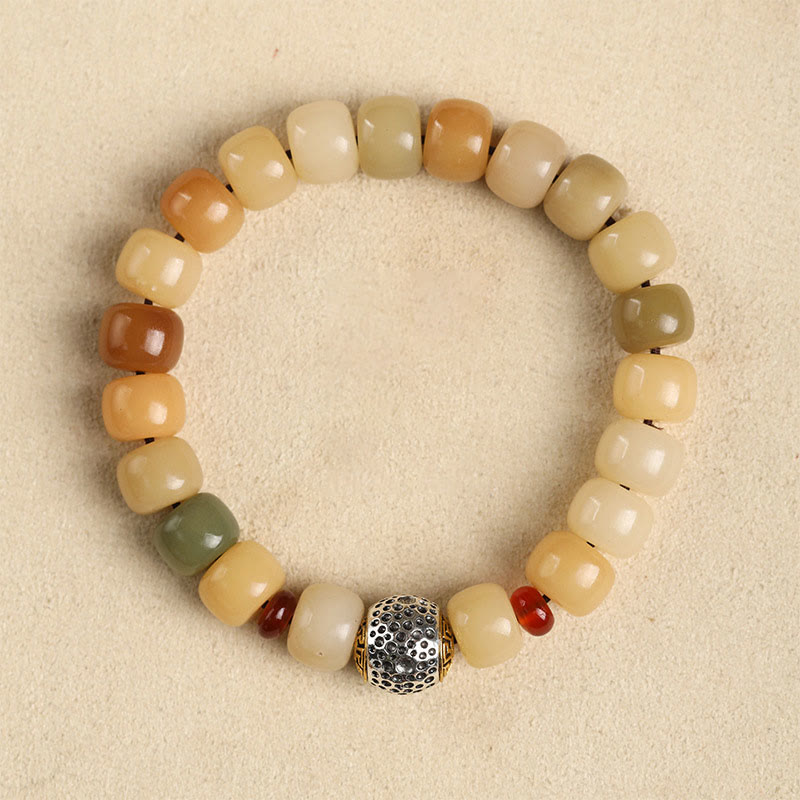 Buddha Stones天然菩提樹 屍の森の王オーム・マニ・パドメ・フム知恵のブレスレット
