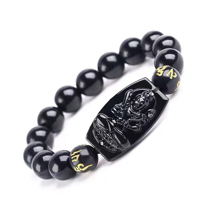 Buddha Stones、十二支、黒曜石の守護ブレスレット