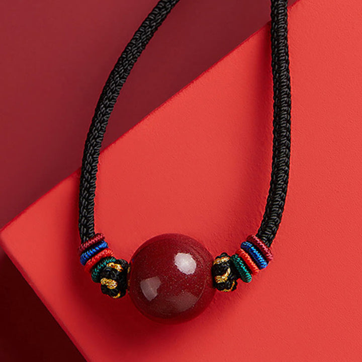 Buddha Stones辰砂ビーズ 祝福の紐ネックレスペンダント