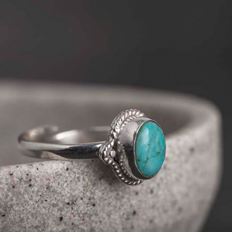 Buddha Stones925スターリングシルバー ターコイズ ウィズダムラブリング