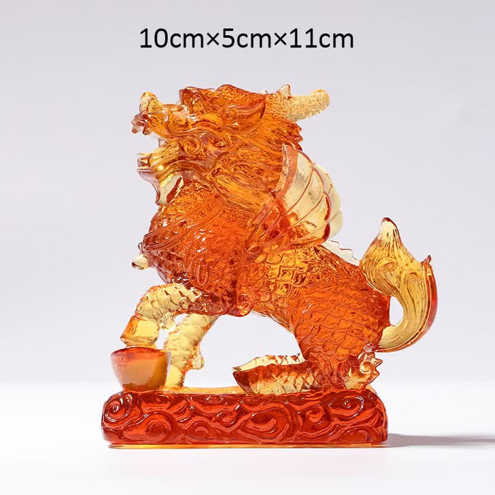 風水キリン手作りLiuliクリスタルアートピース幸運繁栄ホームオフィスデコレーション - 金 - キリン＆インゴット - image 12
