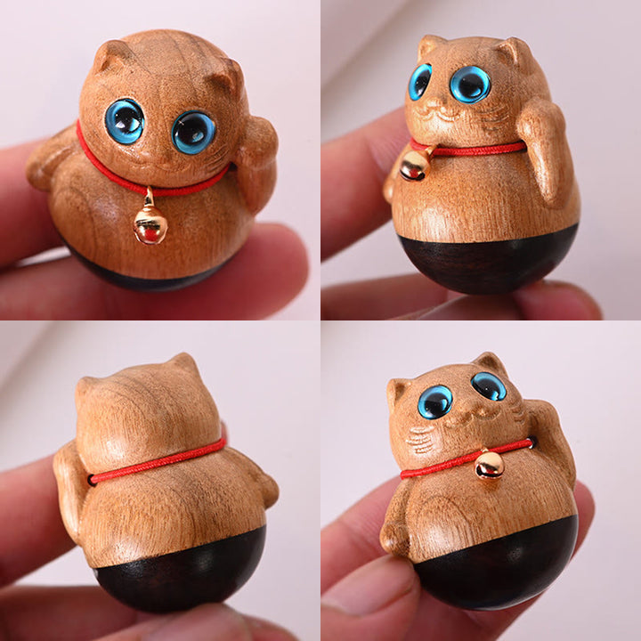 Buddha Stonesミニ招き猫子猫フィービー・ジェンナン木製祝福飾り - image 8