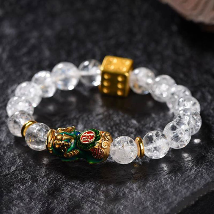 Buddha Stones色が変わるPiXiuホワイトクリスタルダイス開運財運ブレスレット