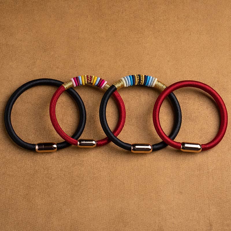 Buddha Stonesチベット手作りキングコングノット保護磁気バックル編みブレスレット