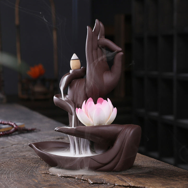 Buddha Stonesチベット 蓮の祝福 香炉 装飾