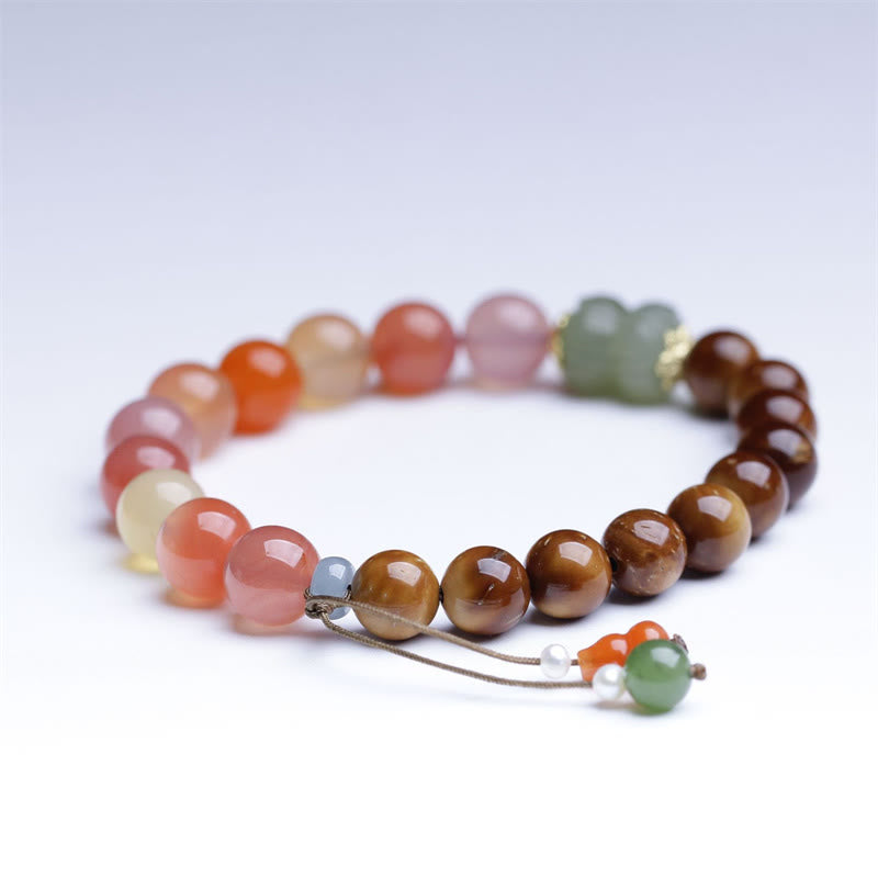 Buddha Stonesクカシード 燕元瑪瑙 和田翡翠 富貴守護ブレスレット