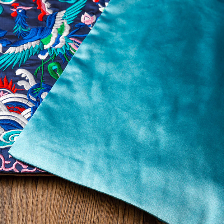 Buddha Stones鳳凰龍 麒麟刺繍 カップマットパッド ティーカップコースター カンフーティーマット