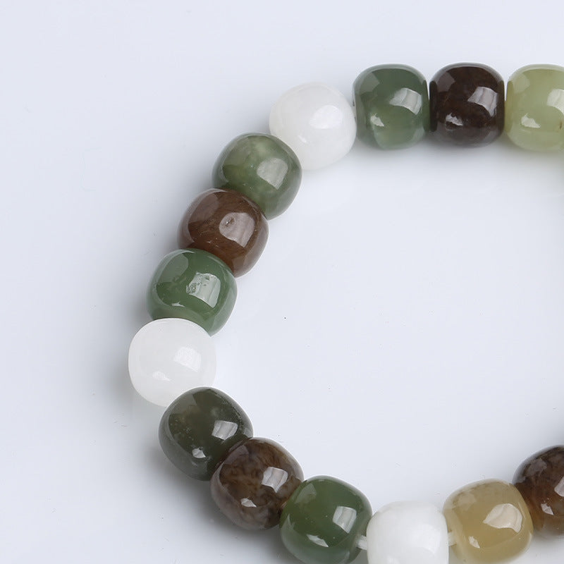 Buddha Stonesグラデーション翡翠幸運祝福ブレスレット