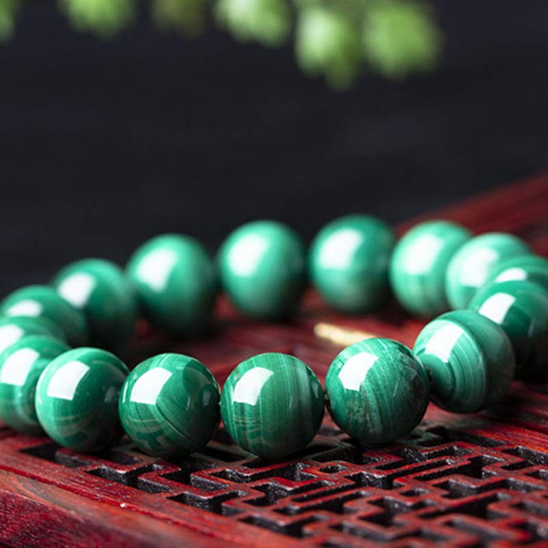 Buddha Stones天然マラカイト 保護 静寂 ブレスレット