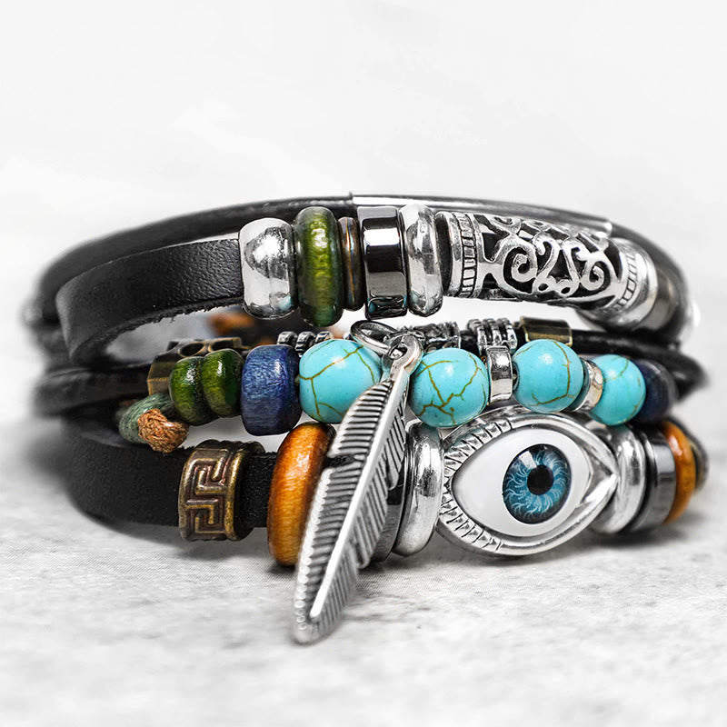Buddha Stonesチベットターコイズ邪眼浄化ブレスレット