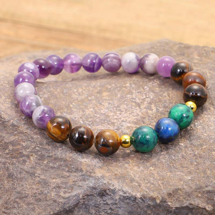 Buddha Stonesチベットアメジスト 浄化ブレスレットMalaセット