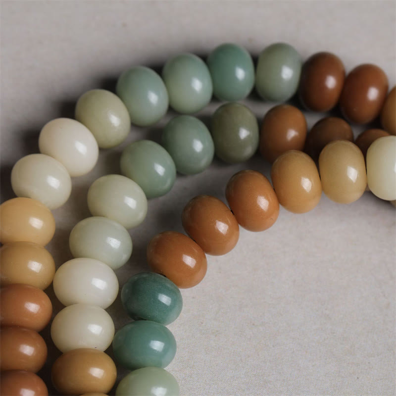 Buddha Stones 108マーラー数珠ビーズ グラデーション 菩提樹 仏陀 手彫り 平和ブレスレット - image 4
