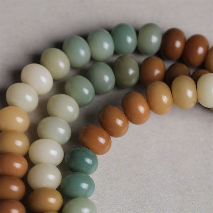 Buddha Stones 108マーラー数珠ビーズ グラデーション 菩提樹 仏陀 手彫り 平和ブレスレット - image 4