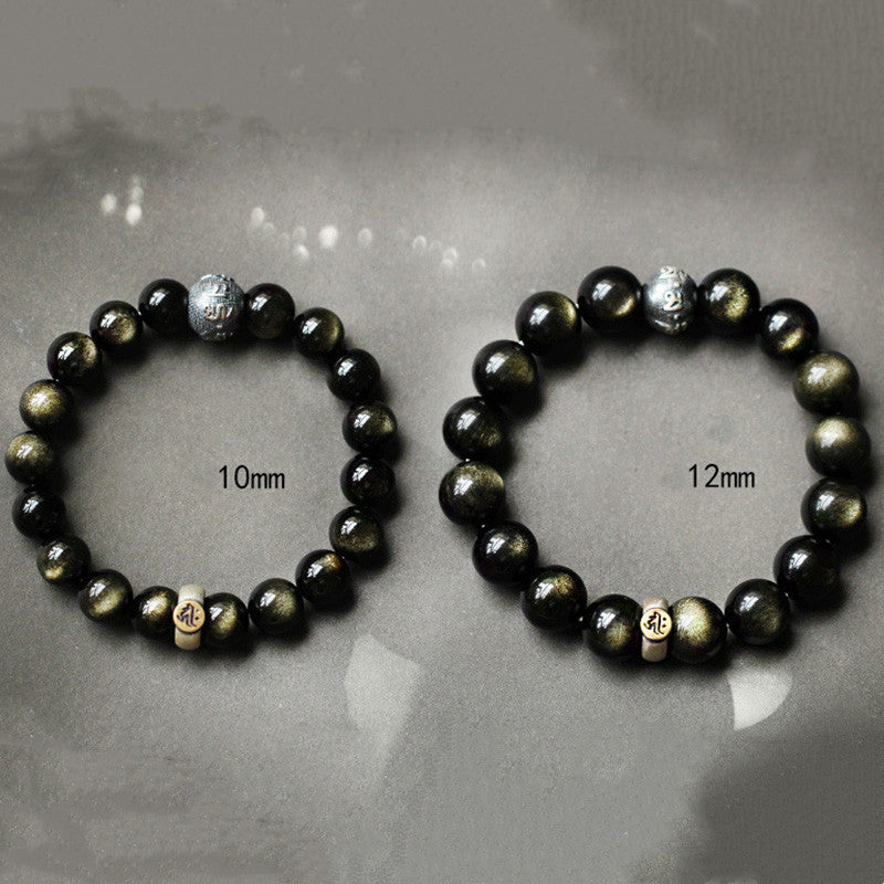 Buddha Stones十二支誕生仏黒曜石 浄化ブレスレット