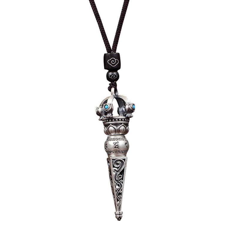 Buddha Stonesチベットオーム・マニ・パドメ・フムドルジェ バジュラ デザイン 知恵回転式ネックレス ペンダント - image 9