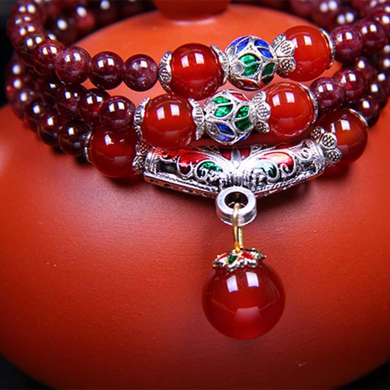 ガーネット 赤瑪瑙 祝福 ヒーリング ブレスレット ネックレス ペンダント 天然石 開運 守護 | Buddha Stones