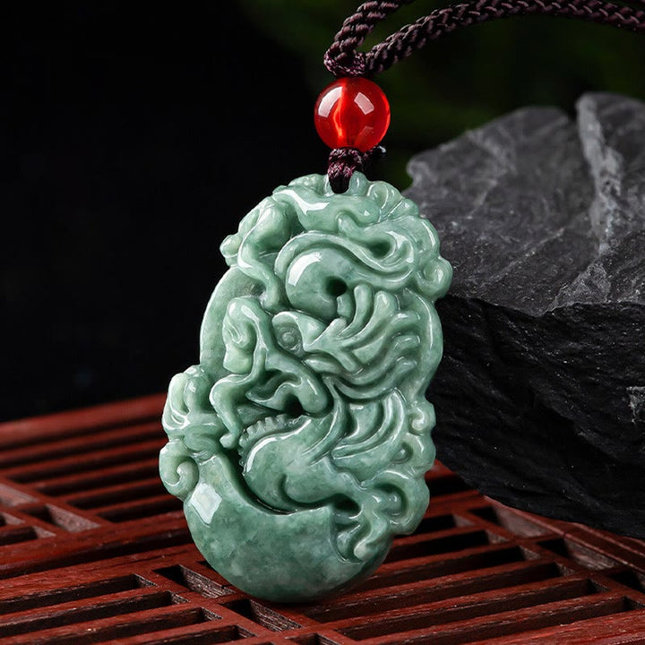 Buddha Stones天然翡翠12星座繁栄ネックレスペンダント - image 1