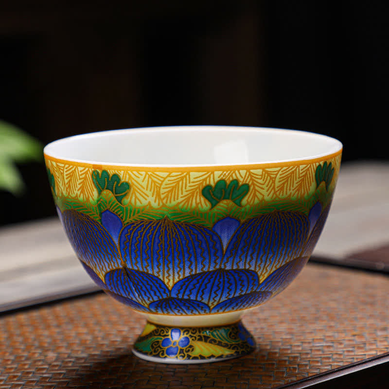 Buddha Stones蓮 陶器 ティーカップ フラワー ティーカップ 100ml