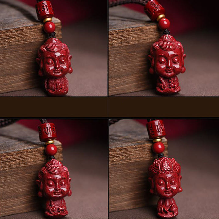 Buddha Stones十二支 出生仏 天然辰砂 お守り 悪霊除け ネックレス ペンダント