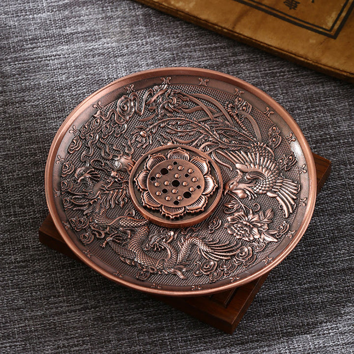 Buddha Stones蓮 龍 鳳凰 八つの吉兆 亜鉛合金 お香立て 癒し お香立て 装飾