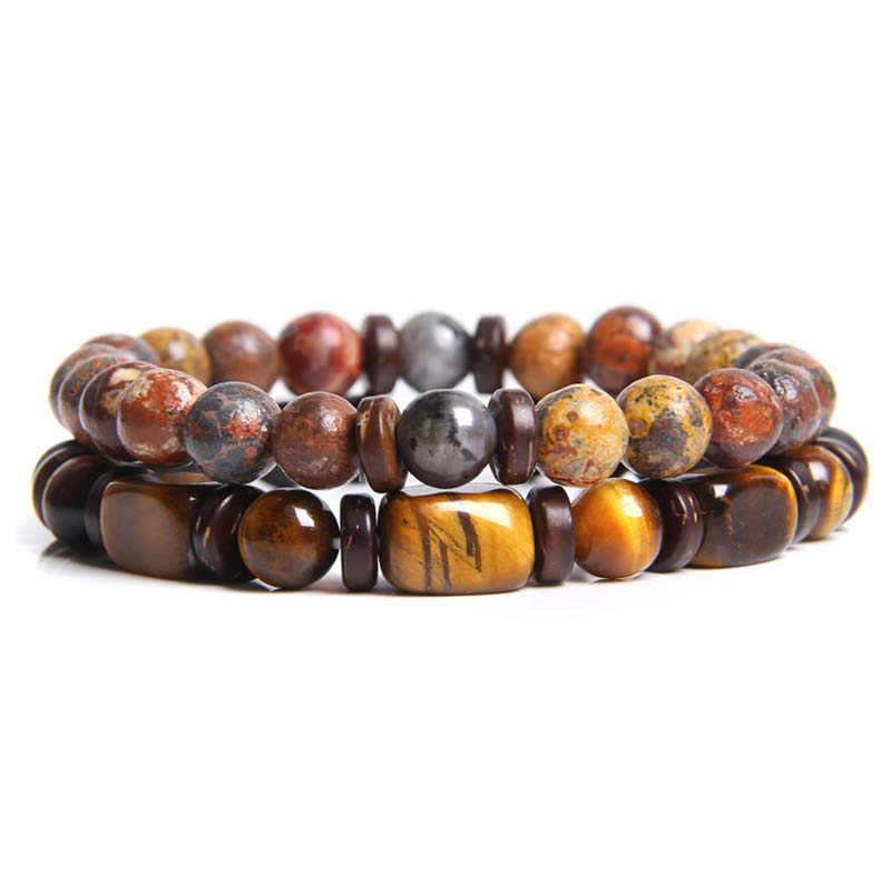 Buddha Stones2個入り ヒーリングクリスタル エンペラーストーン タイガーアイ ビーズブレスレット