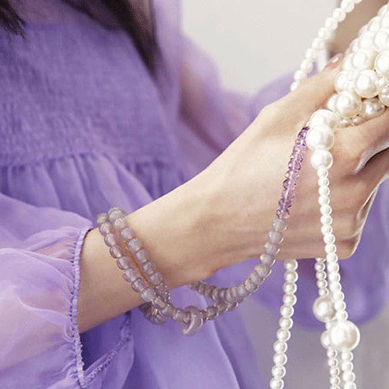 天然アメジストクリスタル瞑想ヒーリングブレスレット - image 5