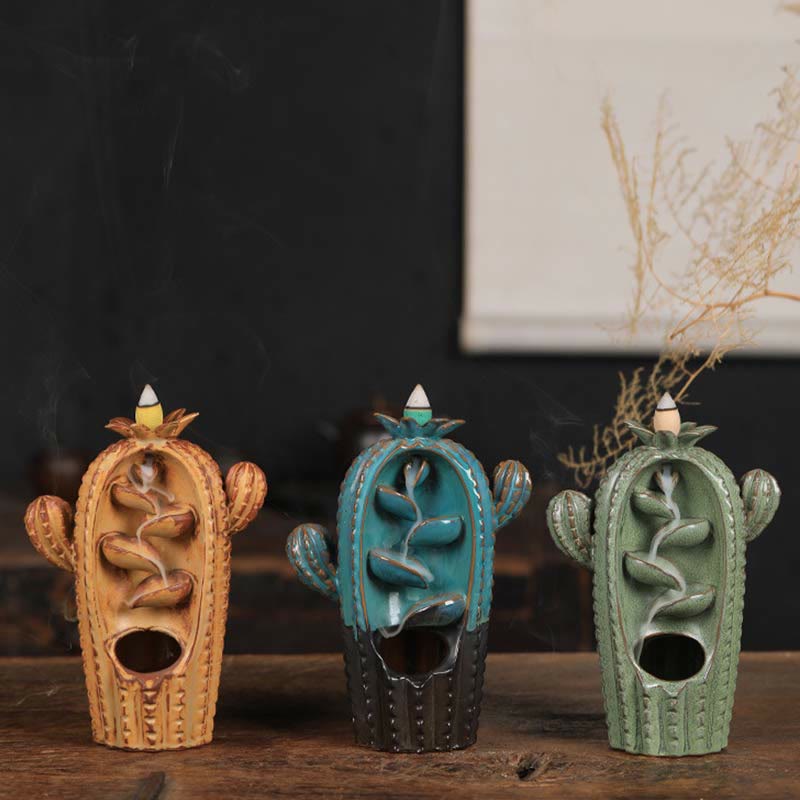 サボテンセラミックヒーリング逆流煙噴水香炉 - image 9