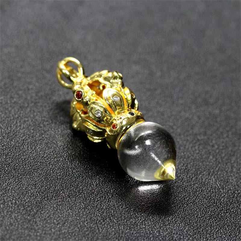 Buddha Stonesチベットドルジェ金剛杵4本爪蓮華水晶の強さのネックレスペンダント