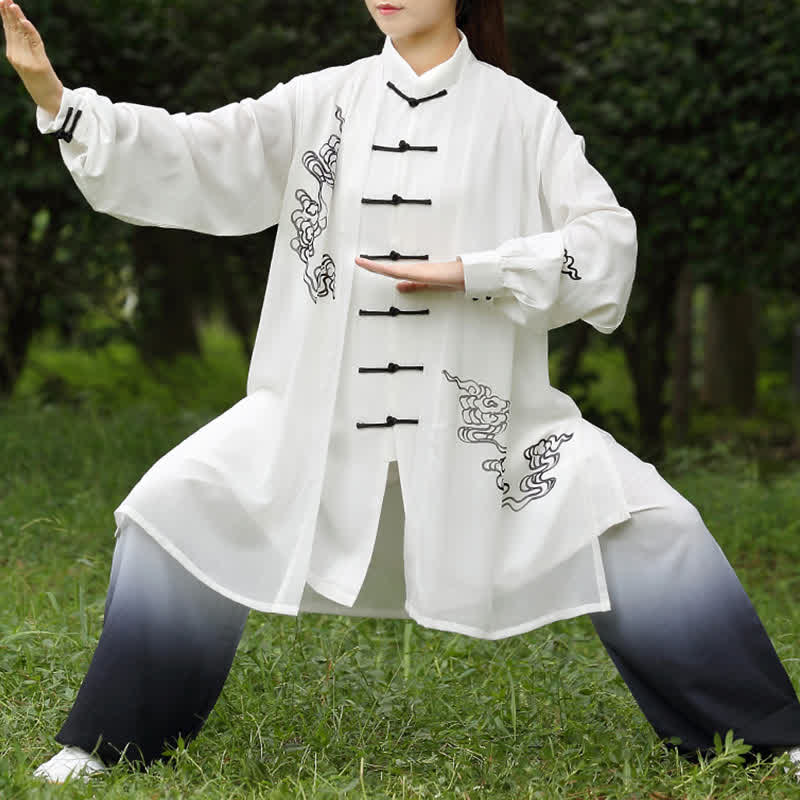 Buddha Stones縁起の良い雲 グラデーション 瞑想 祈り スピリチュアル 禅 太極拳 気功 練習 女性用 服 セット - image 3